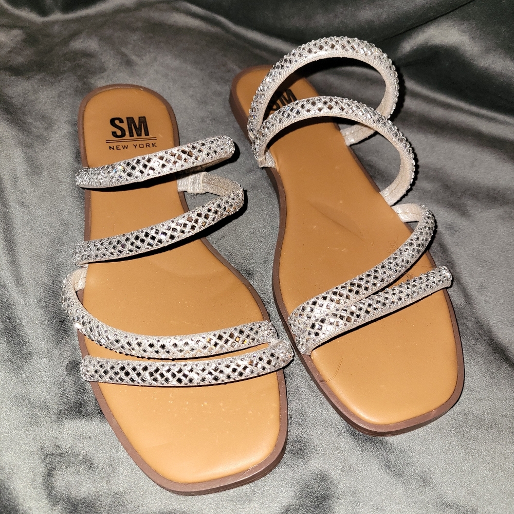 Sparkle SM New York 8M Camila Daydreamer Slip-On Dressy Embellished Slide Sandal